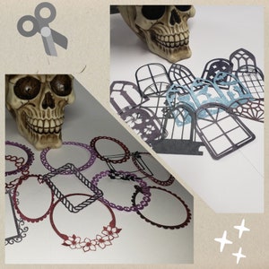 Dark Themed Gothic Journaling Diecut Windows and Frames