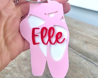 Ballet Bag Tag Personalized Bag Tag for Dance Keychain Dance Gift for Girl Stocking Stuffer Gift for Dancer Gift for Ballerina Keychain