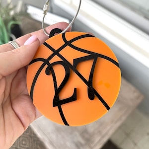 Personalized Basketball Bag Tag for Kids | Custom Name Keychain | Basketball Team Gift | Basketball Coach Gift | Easter Basket Stuffer