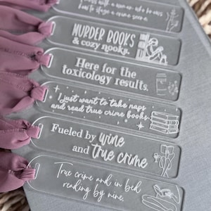 True Crime Acrylic Bookmark Psychological Thriller Bookmark True Crime Lover Gift Gift for Thriller Reader Reader Gift Gift for Book Lover