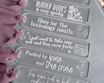 True Crime Acrylic Bookmark Psychological Thriller Bookmark True Crime Lover Gift Gift for Thriller Reader Reader Gift Gift for Book Lover