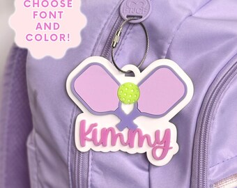 Pickleball Bag Tag for Kids Custom Name Pickleball Keychain Personalized Pickleball Fan Gift Pickleball Coach Gift Stocking Stuffer