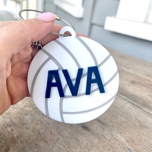 Volleyball Bag Tag for Kids | Custom Name Keychain | Volleyball Team Gift | Volleyball Coach Gift | Easter Basket Stuffer