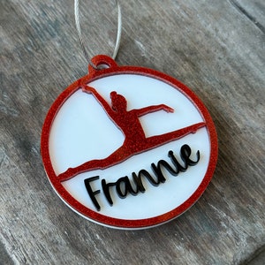 Gymnastics Bag Tag Personalized Bag Tag Gymnastics Keychain for Gymnastics Gift for Gymnast Personalized Gift for Girl Stocking Stuffer