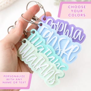 Name Keychain Personalized Bag Tag Personalized Gift Backpack Tag Gift for Boy Gift for Girl Bogg Bag Tag Stocking Stuffer