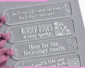 True Crime Acrylic Bookmark Psychological Thriller Bookmark True Crime Lover Gift Gift for Thriller Reader Reader Gift Gift for Book Lover
