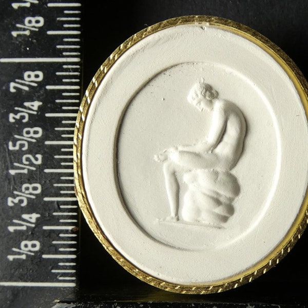 Antique grand tour circa 1840 plaster intaglio cameo 41 by paoletti shows Spinario