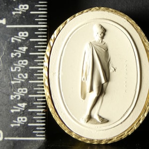 Antique grand tour circa 1820 plaster intaglio cameo 37 by Paoletti shows Phocion