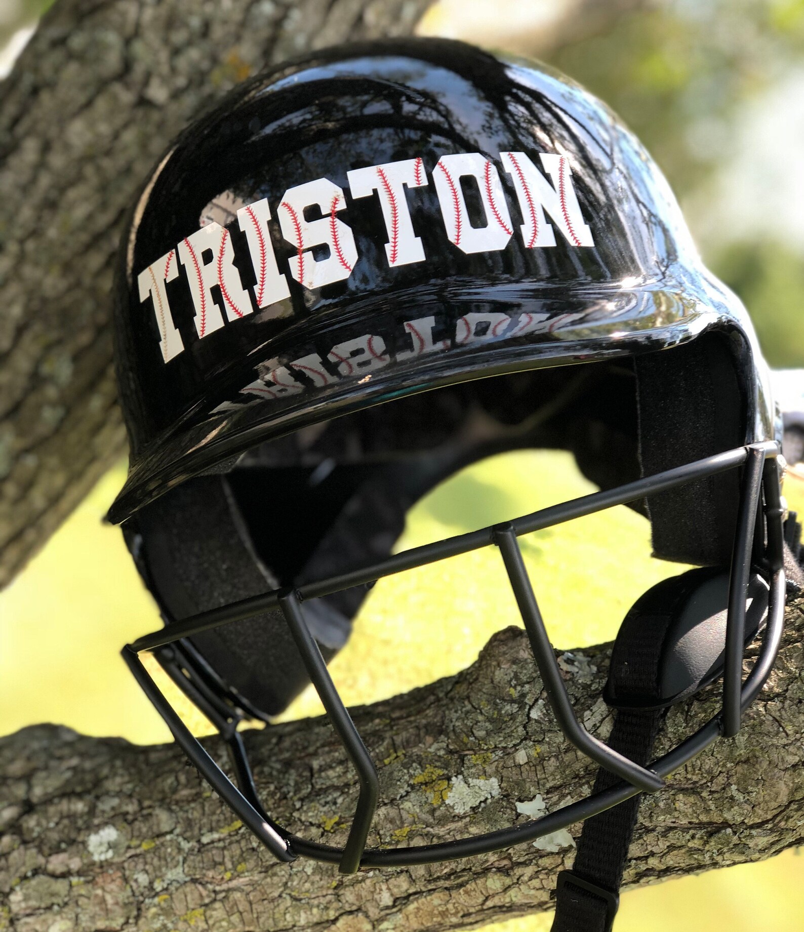 Baseball monogram decal custom order Tball helmet decal Etsy