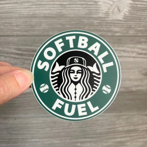 Angry Softball 4-Inch Glossy Sticker – For Laptop, Car Window, Bumper, Helmet – Real Sticky Brand