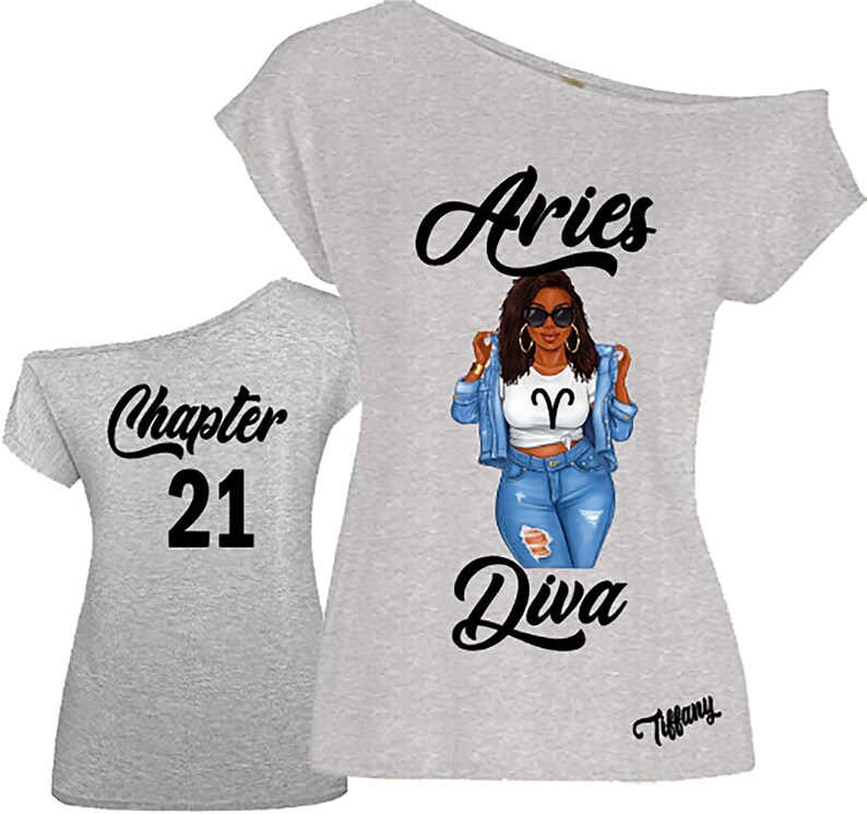 Download Aries Diva Birthday Zodiac Shirt-Off the Shoulder Shirt ...
