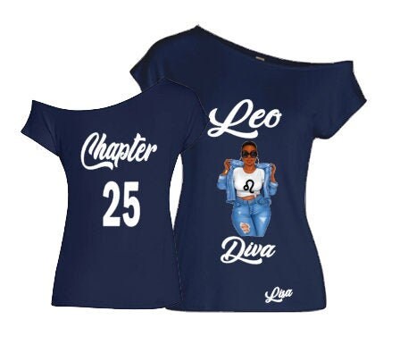 Leo Curvy Diva Zodiac Off the Shoulder Shirt-Leo Women's Birthday…