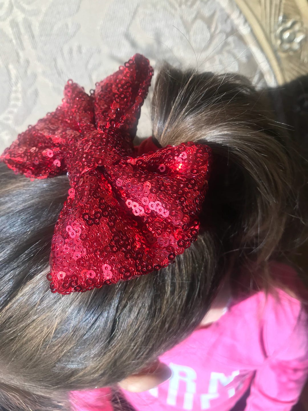 Red Bow Baby Girl, Red Bow Hair Clip, Sparkly Baby Hair Bow, Baby Bows