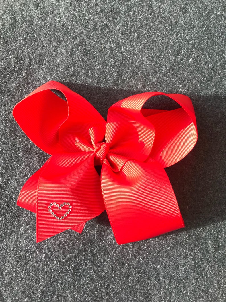 girls hair bow nylon headband big hair bow large bow red hair bow toddler hair bow Valentine\u2019s Day baby hair bow heart hair bow