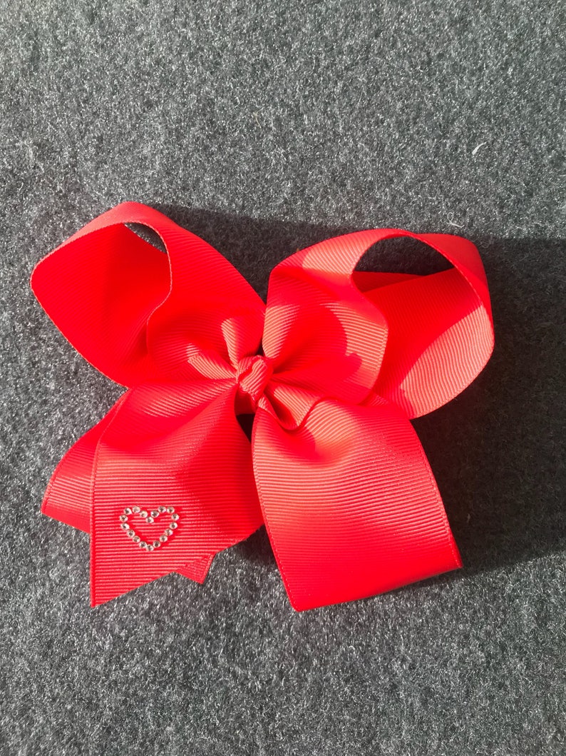 girls hair bow nylon headband big hair bow large bow red hair bow toddler hair bow Valentine\u2019s Day baby hair bow heart hair bow