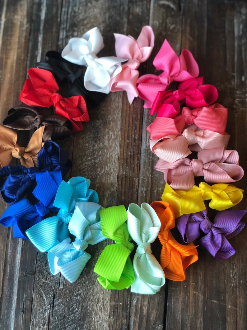 Baby Girls Hair Bow Set baby bows 3 inch hair bows toddler Etsy