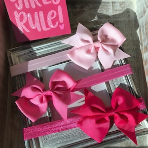 Bow headband set, pink bow headbands, baby bows, baby headbands, baby girl headbands, infant headbands, newborn headband, toddler headbands