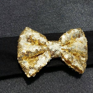 Gold Bow Headband,  Baby Head Wrap, Baby Girls Sparkling Sequin Gold Bow Headband, Turban, Glitter Gold Bow, New Years Baby, Baby Bows