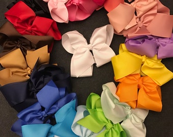 6 inch hair bows, ponytail holder, large hair bows, girls extra large hair bows, baby girl bows, hair bow ties, big bows, girl hair ties