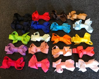 Set of 20 Baby Hair Bows, Newborn Hair Bows, Baby Bows, Infant Hair Bows, Mini Hair Bows, Little Baby Bows, 2 inch Bows, Hair Bows Clips