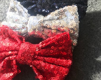 Baby Bows, Baby Headband, Nylon Headbands, Big Bows, Newborn Bows, Bow Clips, Hair Bows, Sparkly Hair Bows, Toddler, Christmas Bows, Girls