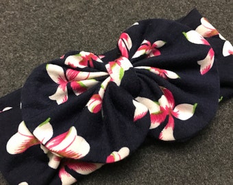 Baby Girl Headband, Baby Bow Headband, Big Bow Headband, Turban,Messy Bow Headband, nylon headband, Messy Bow, Navy Bow Headband