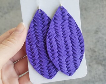 JUNE PROMO, Ultra Violet leather earrings, brinley and co