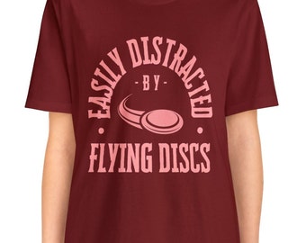 Women's Disc Golf Funny Easily Distracted Unisex Jersey Short Sleeve Tee Bella+Canvas