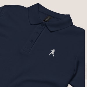 Womens Disc Golf Embroidered Logo Professional pique polo shirt/ Gildan 64800L Navy