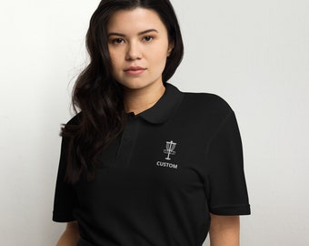 Disc Golf Custom Name Emboidered Logo Unisex pique polo shirt