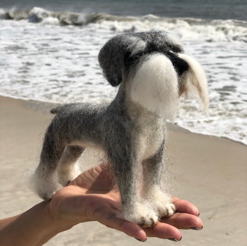 Dog Schnauzer Needle felted Dog