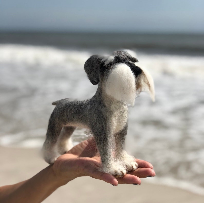 Dog Schnauzer Needle felted Dog