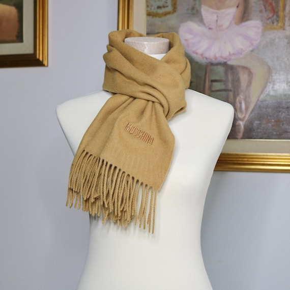 Moschino scarf camel long scarf Italy Moschino sca