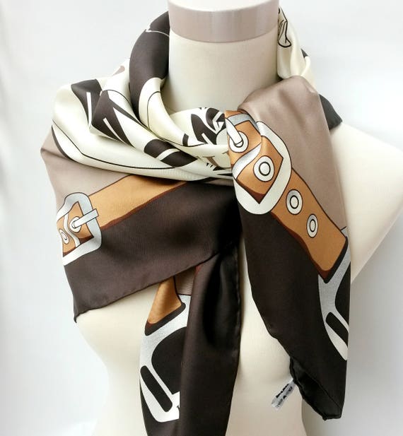 POLO scarf GOLD CUP scarf vintage silk scarf squar