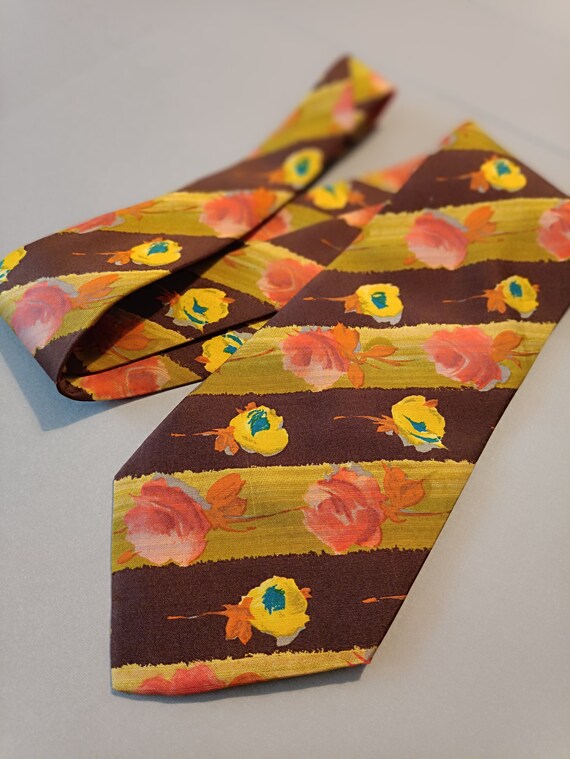 KENZO silk tie Wedding tie Silk floral necktie el… - image 2