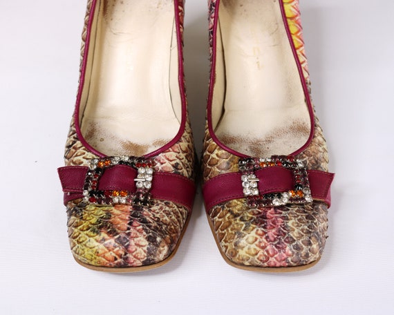 Italy vintage shoes US7 EU37 UK5 rhinestone Pumps