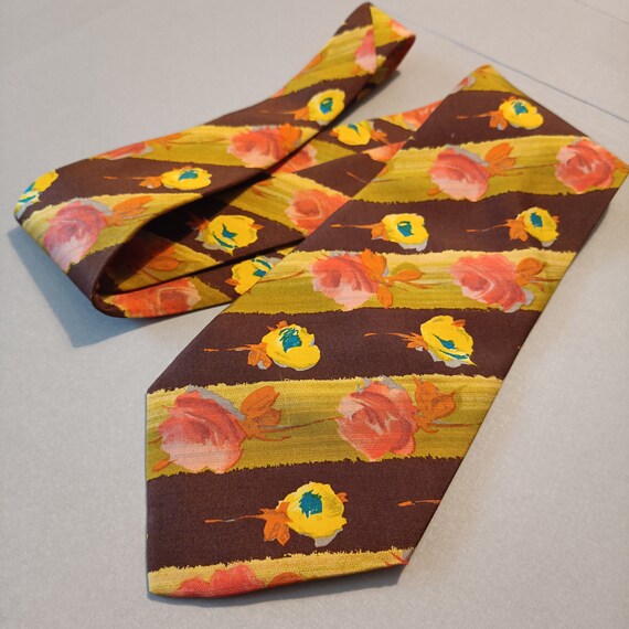 KENZO silk tie Wedding tie Silk floral necktie el… - image 5