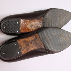 Baldinini Italien skor US6 EU36 UK4 antika pumps edwardianska skor vintage 50-talsskor bruna läderskor lyxmärkesskor bild 7