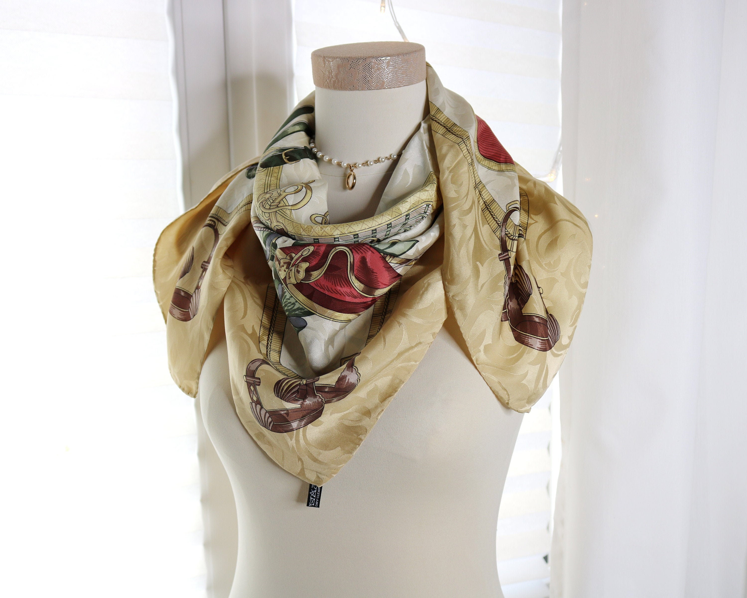 Equestrian scarf Italy silk scarf women's scarf square Etsy