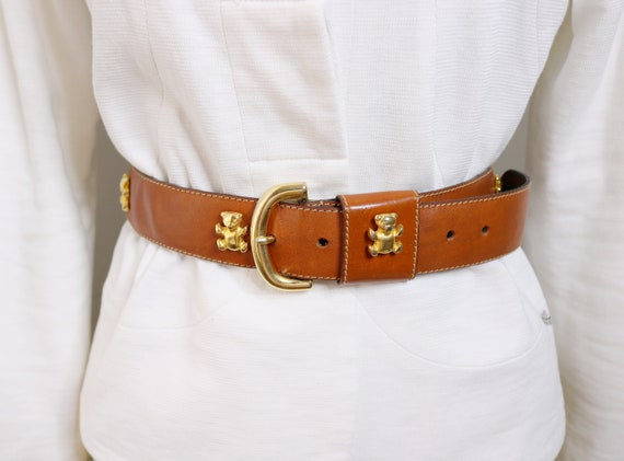 Furla signed belt for women gold brown belt genuin