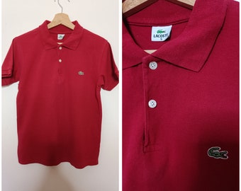 Camisa Polo Lacoste Camiseta roja burdeos talla S Tela vintage Lacoste