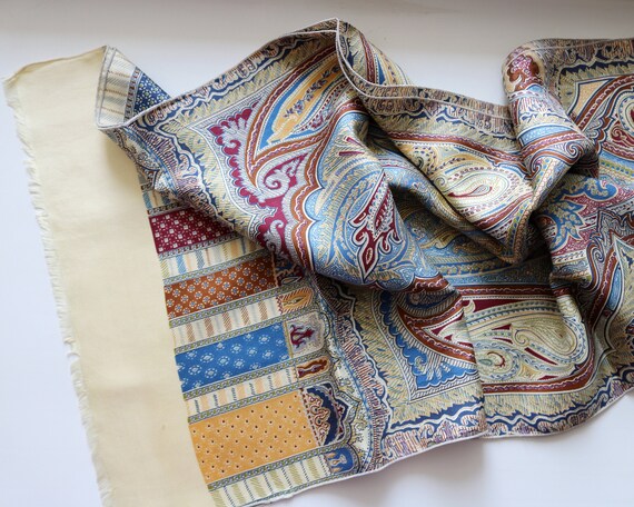 paisley silk scarf mod scarf vintage mens scarf me