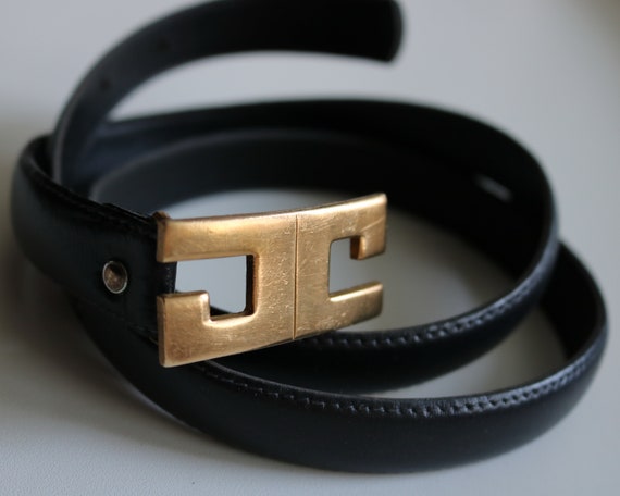 GG BELT black leather belt ITALY designer belt vin