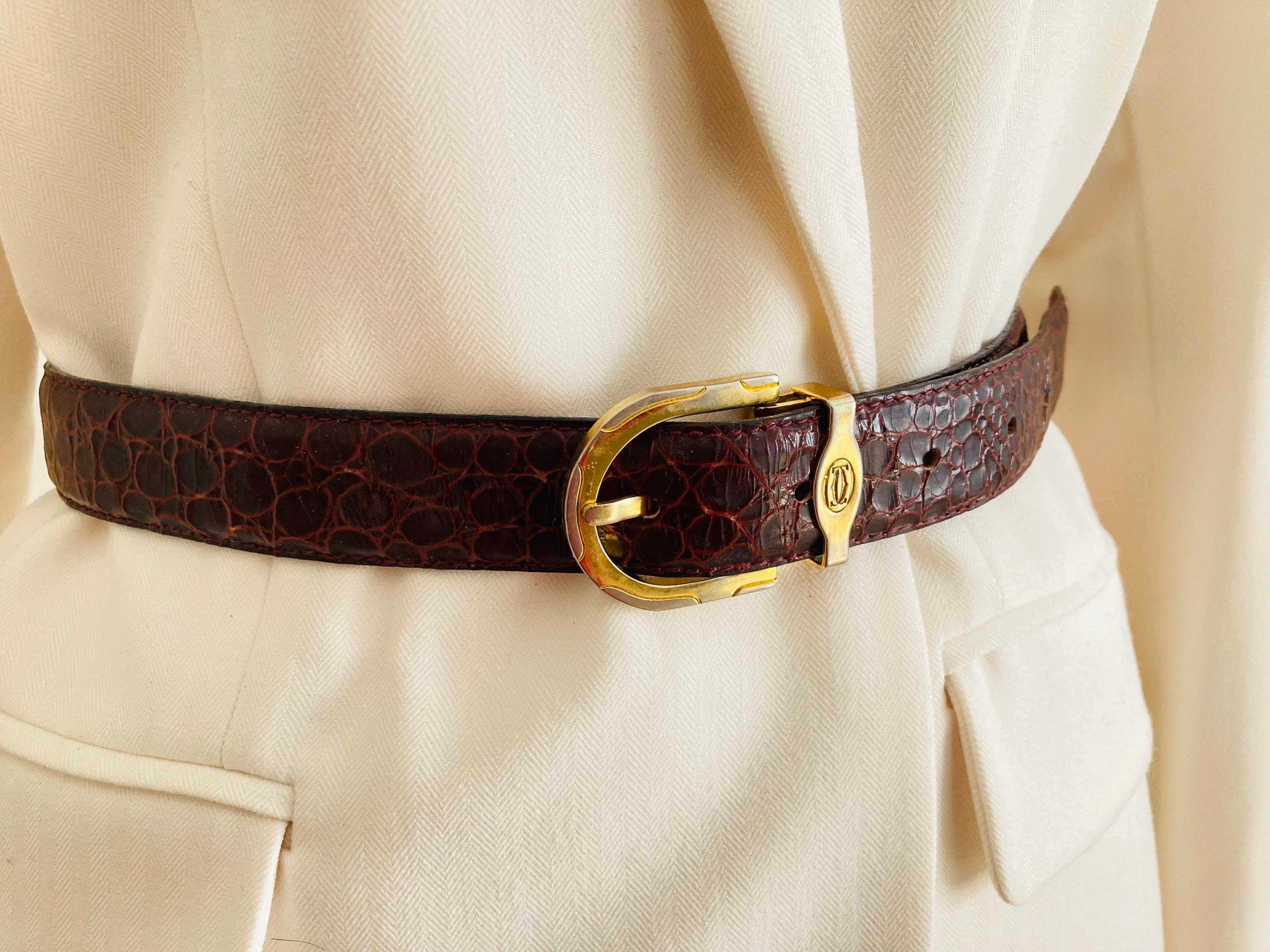 Vintage Cartier brown snakeskin gold tone buckle and hinges gorgeous waist belt Cartier Belt - Etsy main image 4