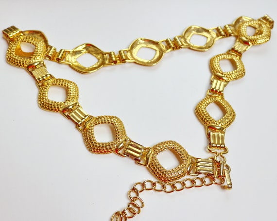 signed GG belt Italy belt metal gold belt Gilt cha