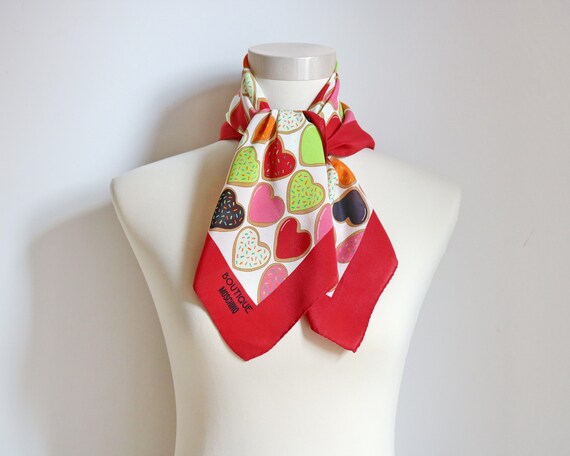 Moschino scarf silk scarf signed scarf Moschino he