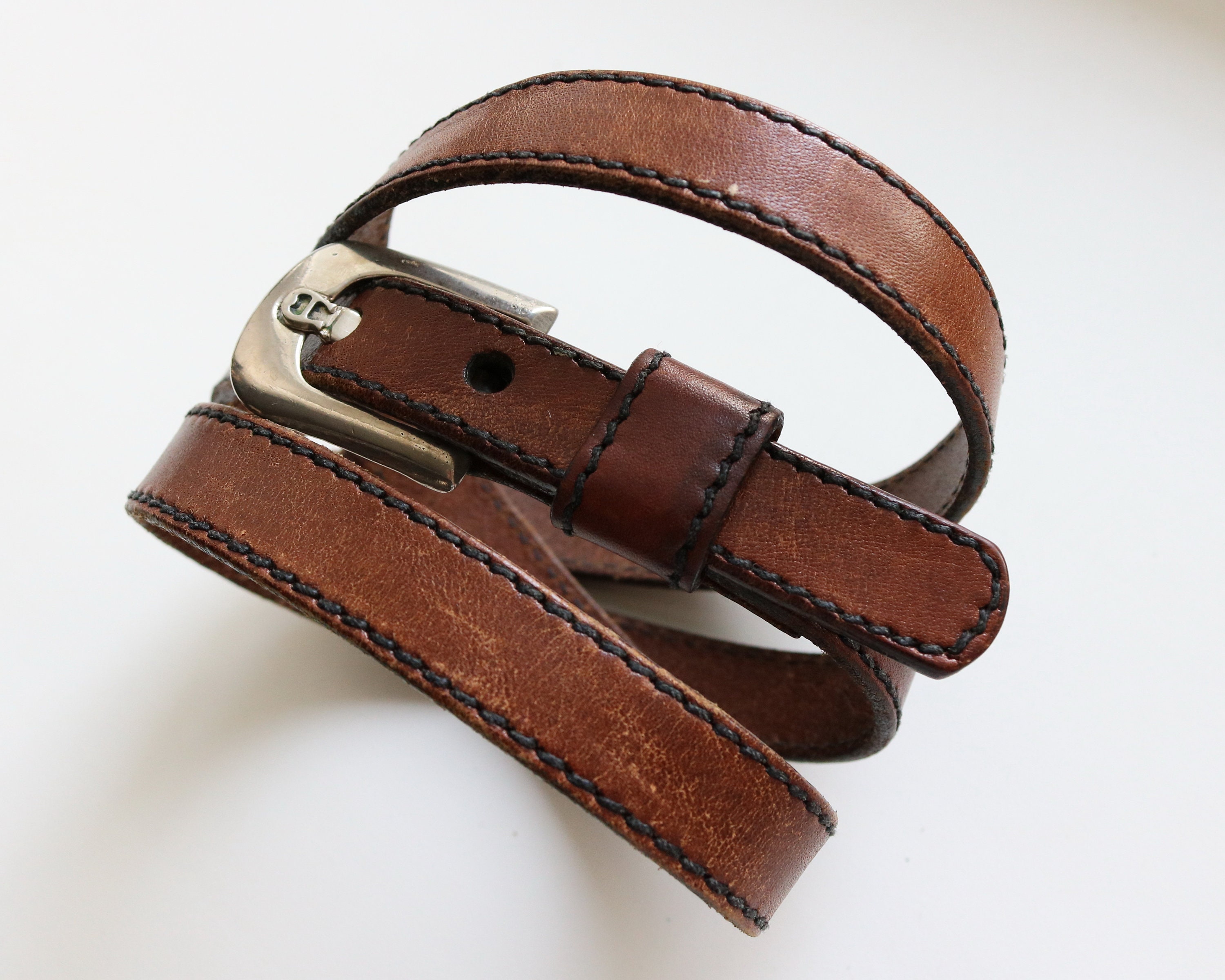 Etienne Aigner Leather Belt Vintage Belt Etsy