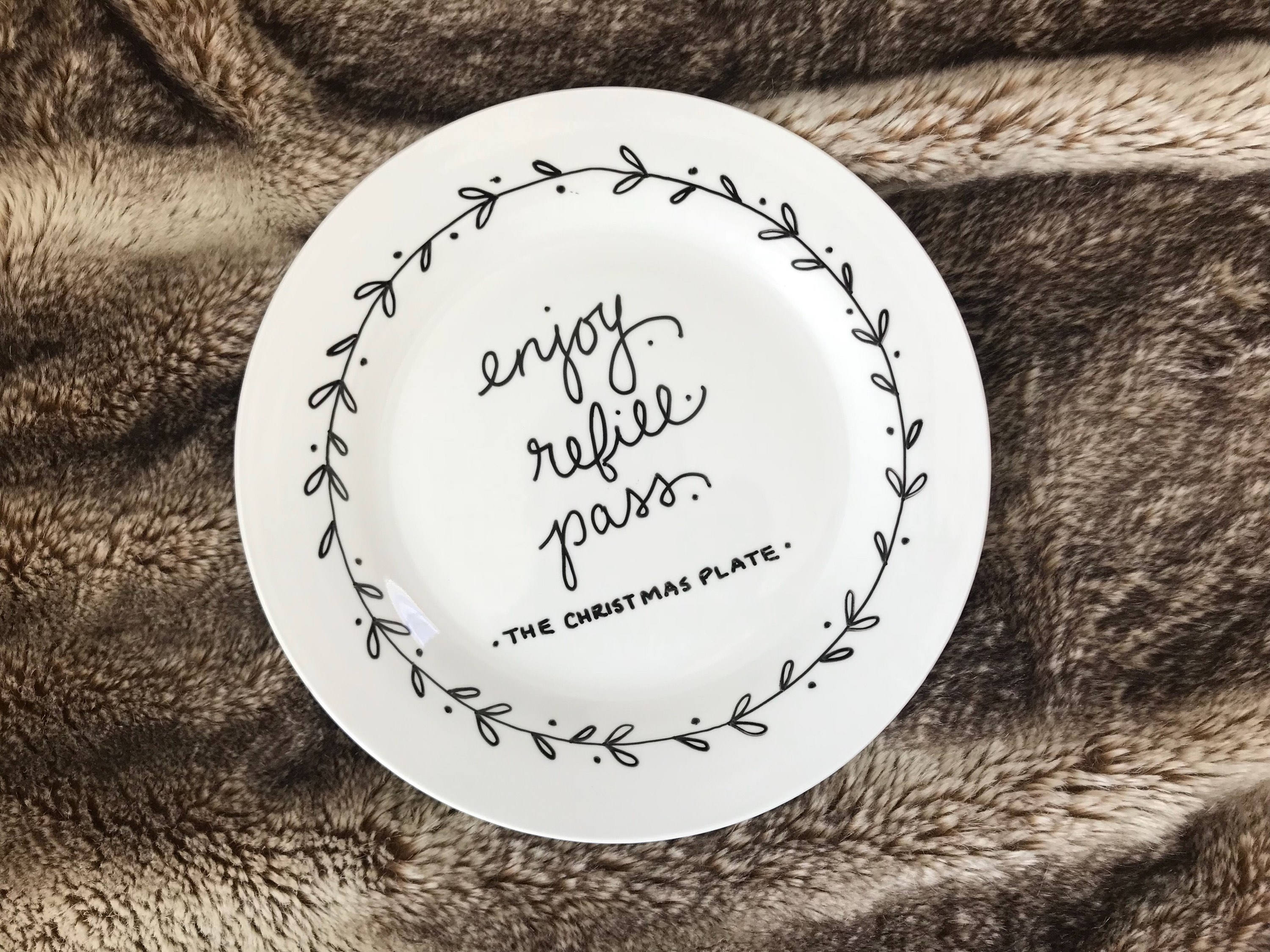 The Christmas Giving Plate FREE SHIPPING Ceramic Hand Etsy