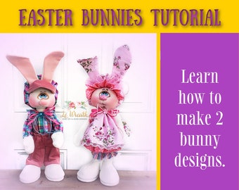 Easter Bunny Dolls DIY Tutorial, Bunny Wreath Attachment DIY, Bunny  Doll Making Video, Soft Technique Tutorial, Wreath Attachment DIY