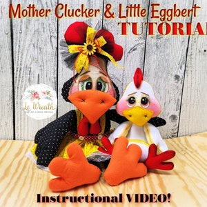 Chicken Doll  DIY Tutorial, Chicken Attachment DIY, Rooster  Doll Making Video, Rooster and Chicken Tutorial, Chick Wreath Attachment